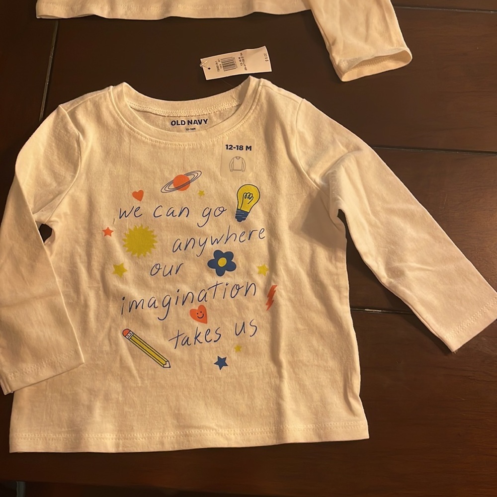 Three girls Old Navy 12-18 mos long sleeve shirts - Picture 4 of 7